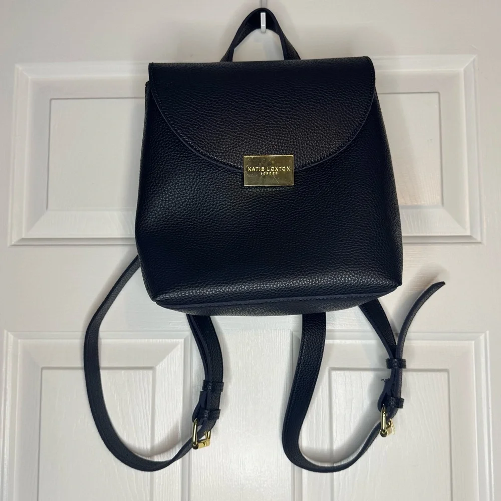 Katie Loxton London Bea Backpack Vegan Leather Navy Blue Adjustable Straps